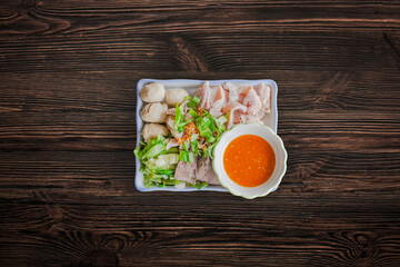 Boiled pork with delicious dipping sauce