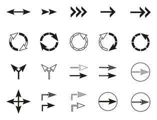 Arrows vector icons. Sign circle arrow flat design, round forward arrows. Set of arrow vector illustration