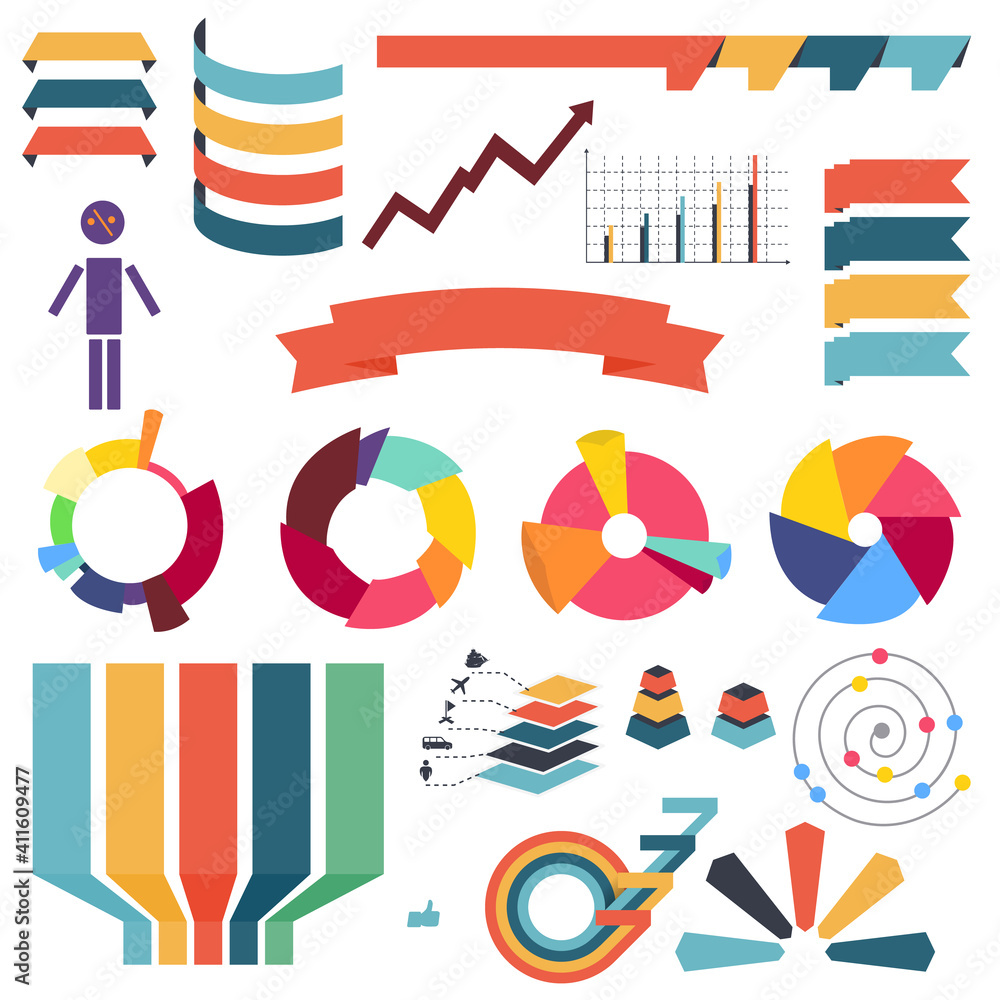 Poster infographs. infographic charts elements collection. financial analysis data graphs and diagram, mark