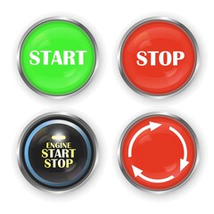 Engine start and stop button