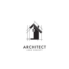 Building Architect Logo Symbol Design Template Flat Style Vector