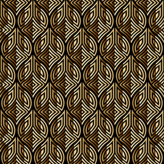 Seamless pattern repeating design with geometric shapes.