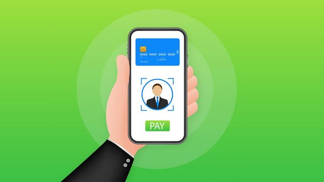Mobile Payment concept with illustration of smartphone, credit card. illustration.