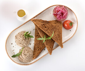 poultry pate with toasted bread 