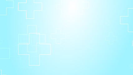 Medical white blue cross pattern background.