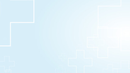 Abstract medical white blue cross pattern background.