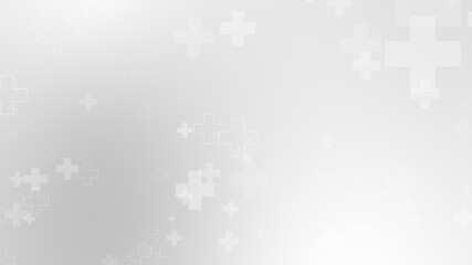 Abstract medical white gray cross pattern background.