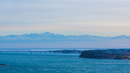 Ice on a frozen Kapchgay lake
