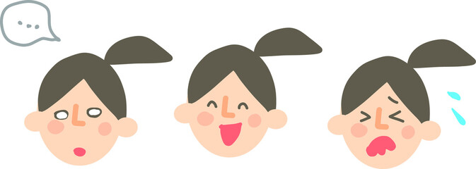 いろんな表情の顔3個セット