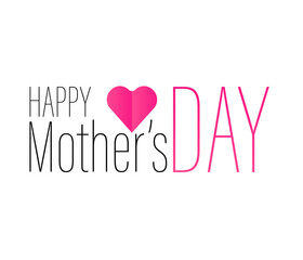 Happy Mother's Day greeting written with hand lettering. Typography design template for poster, banner, gift card, t-shirt print, label, badge. Vector illustration on a white background.