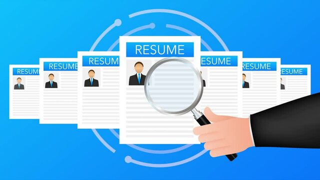 Recruitment concept. Hire workers, choice employers search team for job. Resume icon. illustration.