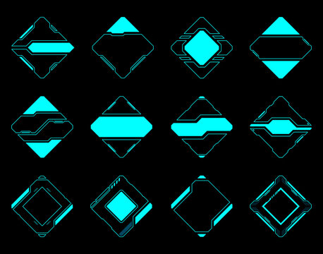 Abstract frame hud technology futuristic user interface.	