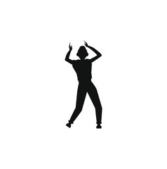 Fototapeta na wymiar woman with headphones jumping and dancing