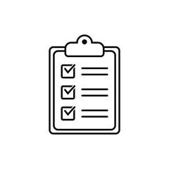 Clipboard thin line icon. Checklist sign symbol for web site and app design.