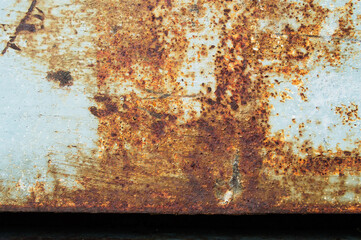 metal corroded by rust,painted
