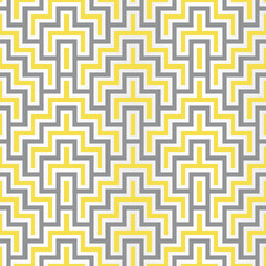 Seamless illuminating yellow and ultimate gray ethnic pattern. wallpaper, fabric, packaging paper, print