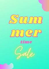 Summer time poster design with joyful and colorful style. Summer Sale
