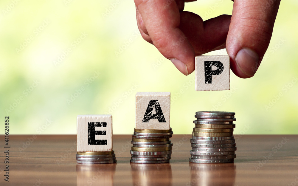 Poster cube block with the inscription eap. employee assistance program eap