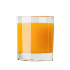 Glass of fresh juice isolated on white background
