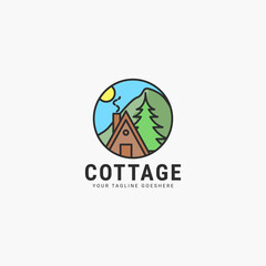 Colorful cottage logo vector illustration design