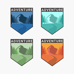 Set of mountain adventure logo vector illustration design