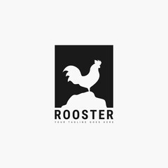 Rooster minimalist logo vector illustration design