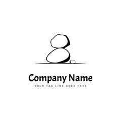 Vintage stone yoga logo vector illustration design