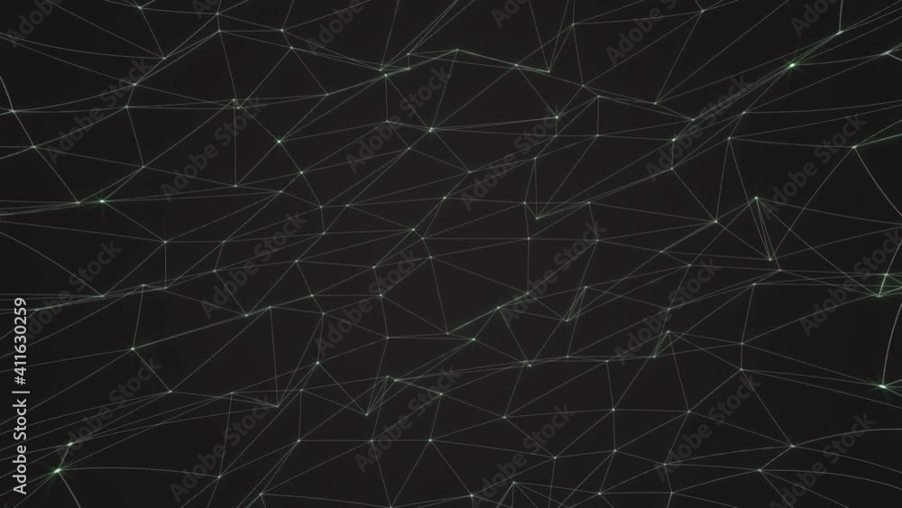 Aufkleber abstract polygonal motion graphic mesh background. simple geometric net with green triangular elemen