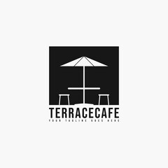 Terrace cafe minimalist logo vector illustration design