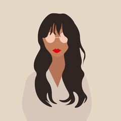 minimalistic posters with a  woman . Vector illustration