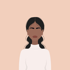 minimalistic posters with a  woman . Vector illustration