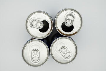 
Recycling concept photo using empty beverage cans and paper cups