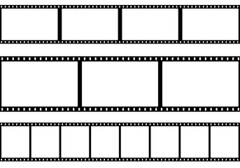 Set of film frame on a transparent background. Vector illustration.