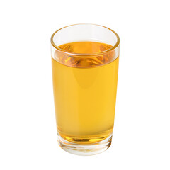 Glass of apple juice isolated on white background