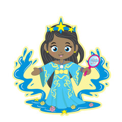 Iemanjá or Yemanja, an orisha from candomble. That lady is the queen of the seas and rivers. Character inspired in african religions, very popular in Brazil.  Illustration in vector style. 