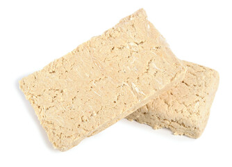 Sesame Tahini Halva (Halvah, Halwa). Isolated on White Background.