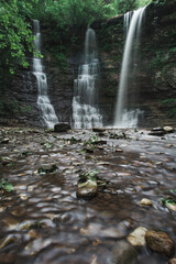 Calm stream at Twin Falls, Triple Falls, Arkansas - 411642073
