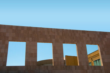Wall outside of the Stadium Nou Camp in Barcelona