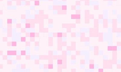 Abstract square pixel mosaic pink background geometric seamless pattern in pastel colors. 8 bit