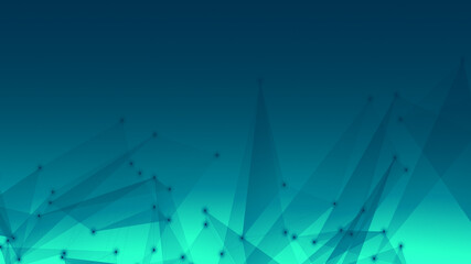 Abstract technology and science polygonal space low poly dark background Tone blue with connecting dots and lines.