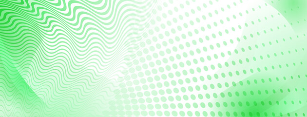 Fototapeta premium Abstract background made of curves and halftone dots in light green colors
