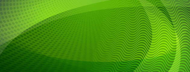 Fototapeta premium Abstract background made of curves and halftone dots in green colors