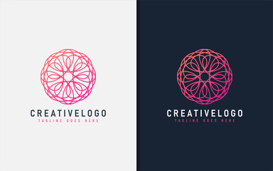 Abstract Creative Logo Design Based From Circular Round Lines. Geometric Colorful Lines Symbol. Vector Logo Illustration.