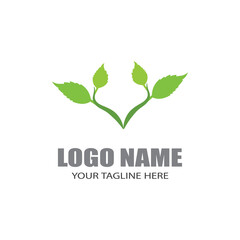 Logos of green Tree leaf ecology