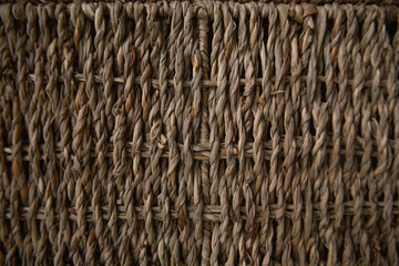 Sea grass basket on neutral background