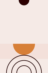 Mid century modern print. Boho graphic design for t shirt print, dorm wall decor, magazin cover, shop flyer page etc