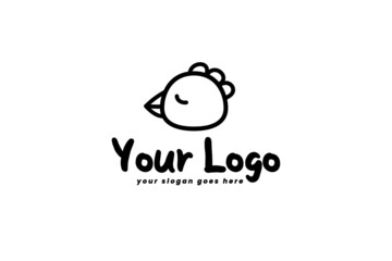 Chicken chic logo for your business, shop, brand, and many more in black and white color