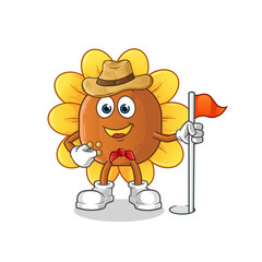 sun flower scout vector. cartoon character