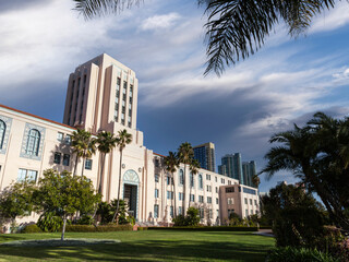The historic San Diego City and County Administration Building in Southern California.  - obrazy, fototapety, plakaty