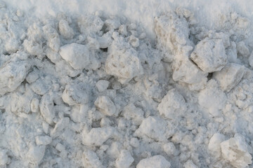 Lumps of ice with snow for the backdrop.